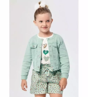 Dívčí jeans bundička Mayoral 3427-76 zelená velikost 122