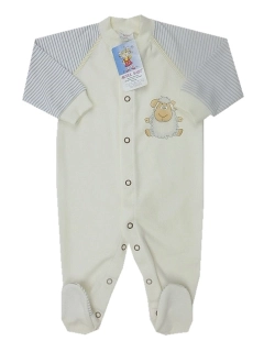 Overal na spaní smetanový Ovečka proužky Autex Baby velikost 56