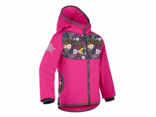 Dětská softshellová bunda Unuo s fleecem Basic Kolibřík fuchsiová velikost 134/140