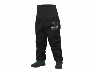 Batolecí softshellové kalhoty Unuo s fleecem Basic černé velikost 92/98