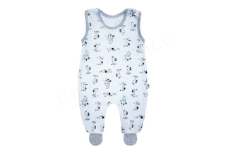 Bavlněné dupačky Pejsek Baby Service Šedý lem velikost 50