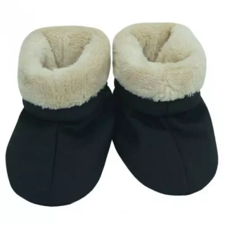 ESITO Capáčky softshell s chlupem černá/béžová velikost 2